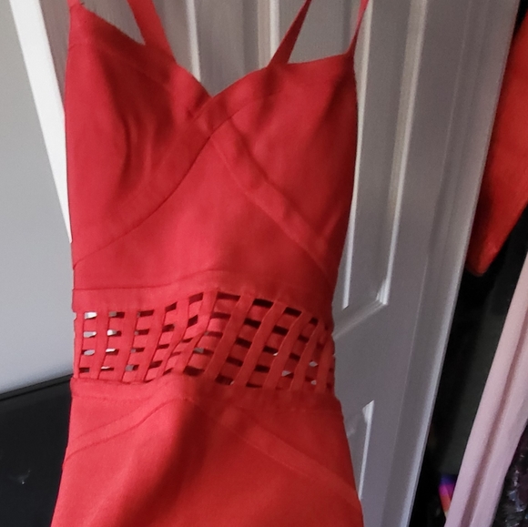 BEBE red bodycon mini dress size small - Picture 3 of 8